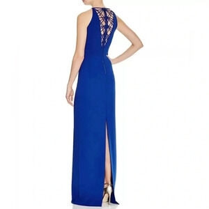 Badgley Mischka | Royal Blue full length evening gown Womens size 2 Lattice back
